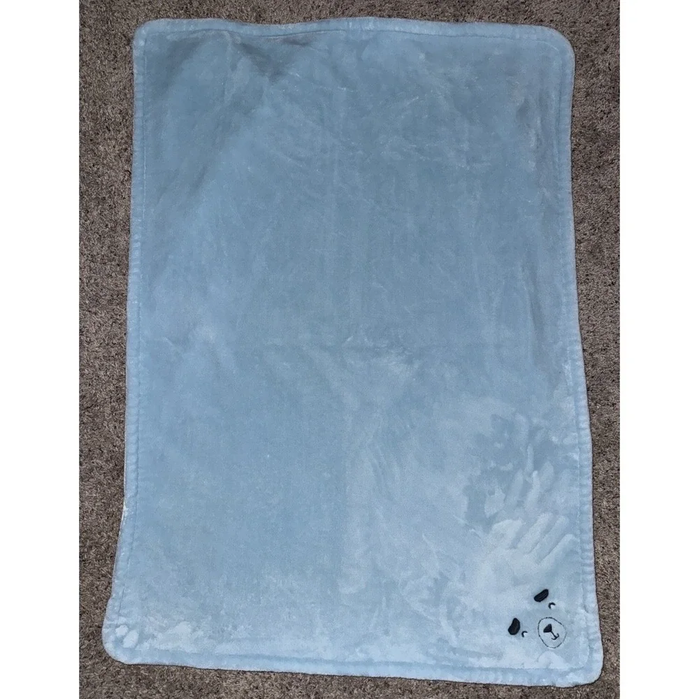 Carter's‎ Baby Blanket 30x40 Ears blue bear Sherpa Baby Blue